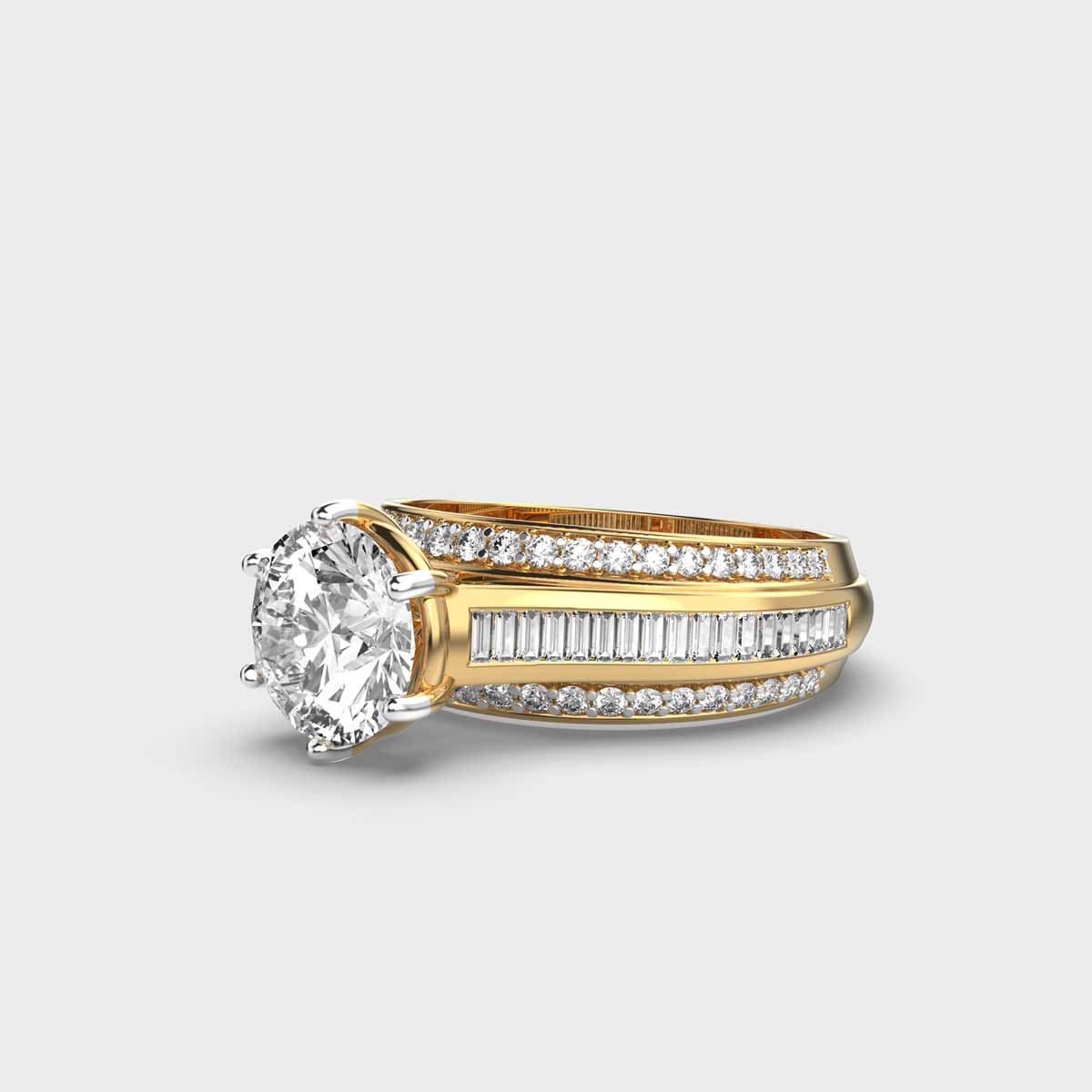 1.5 Carat Wide Band Solitaire Ring