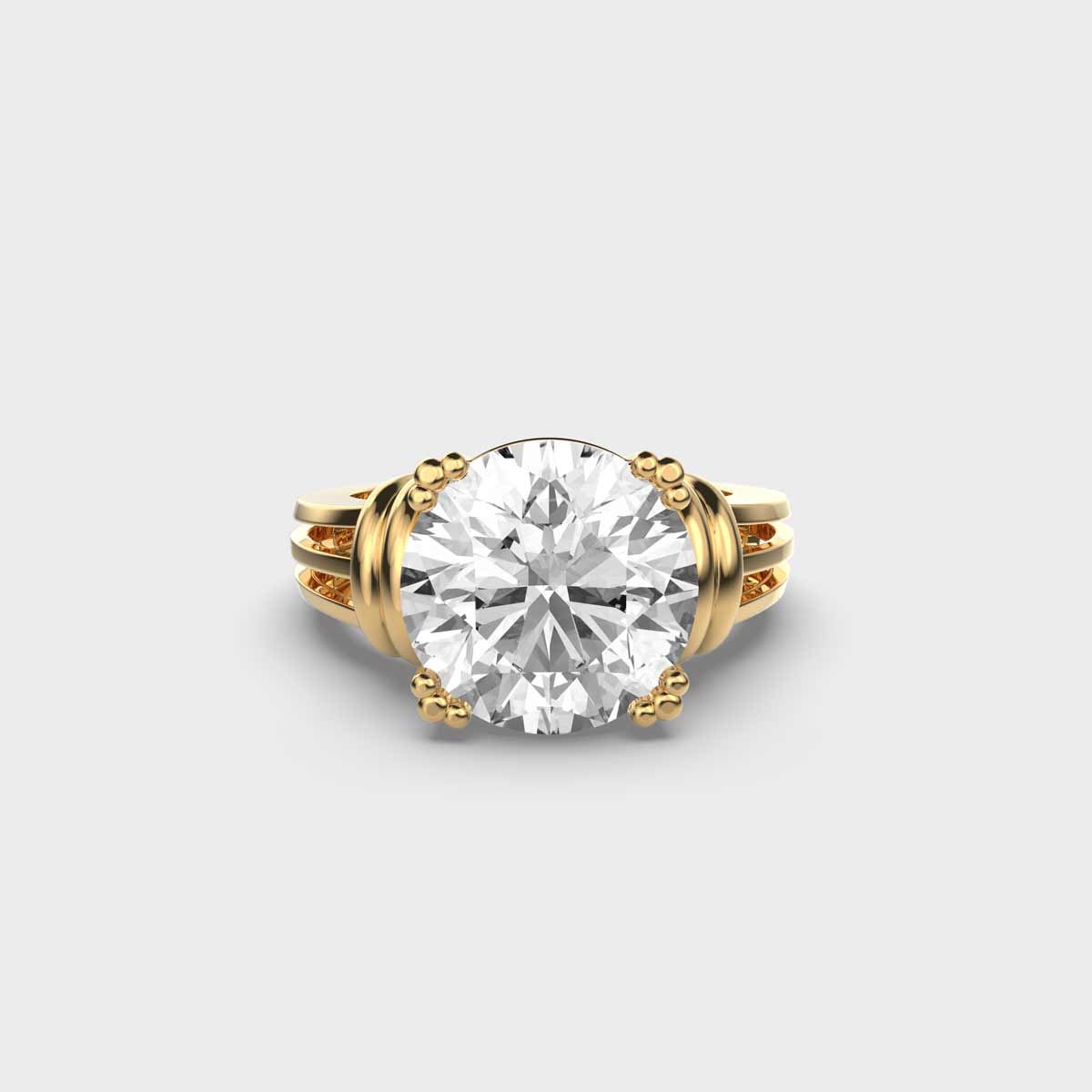 4 Carat Solitaire with Knotty Band