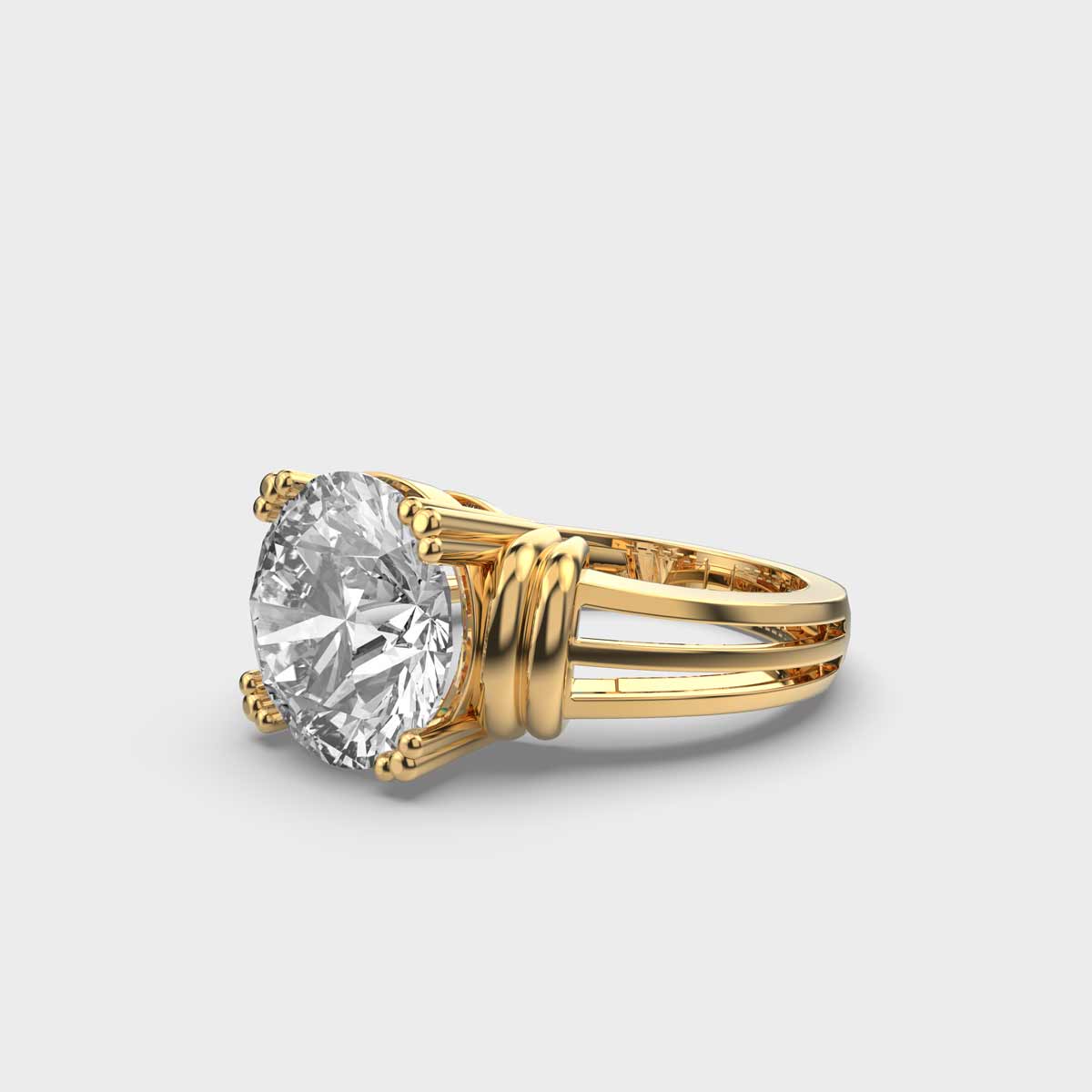 4 Carat Solitaire with Knotty Band