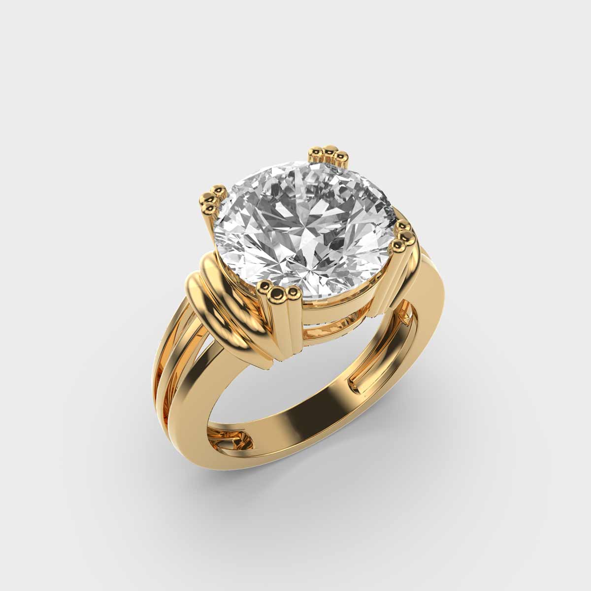 4 Carat Solitaire with Knotty Band