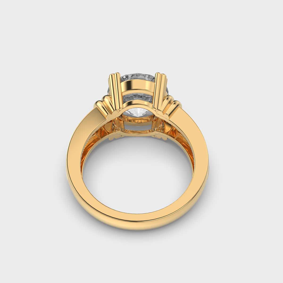 4 Carat Solitaire with Knotty Band