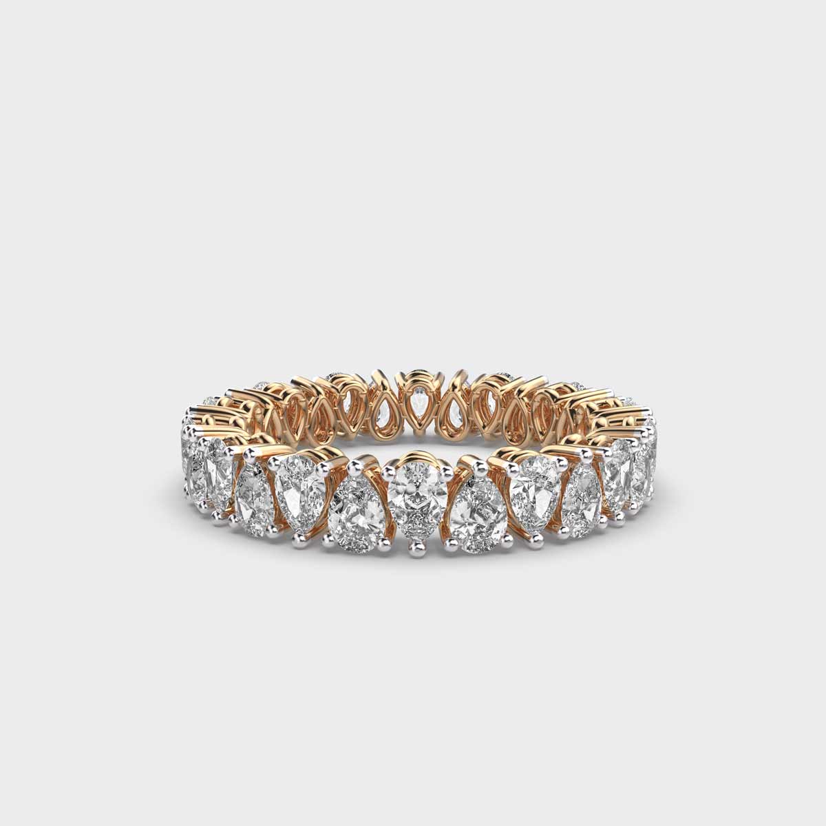 Glistening Beauty Pear Eternity Ring