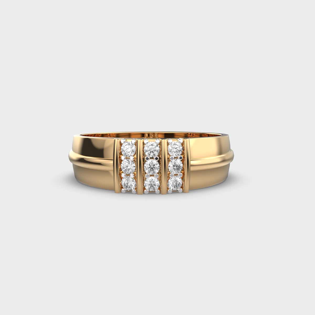 Tri Line Men's Diamond Ring