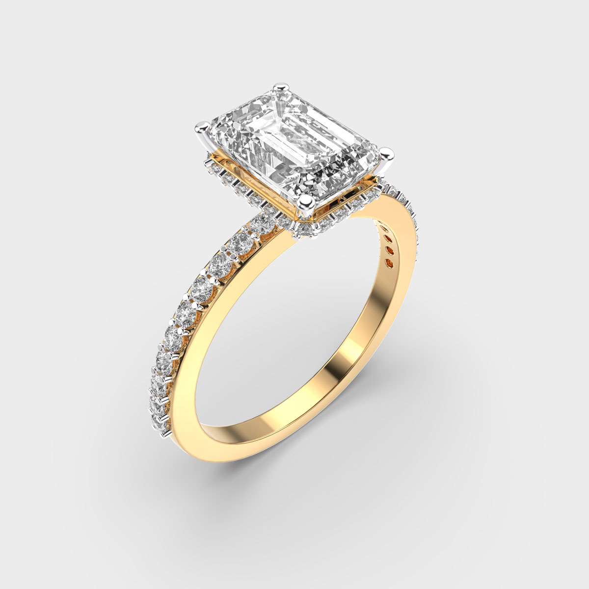 Carat Emerald with Diamond Band