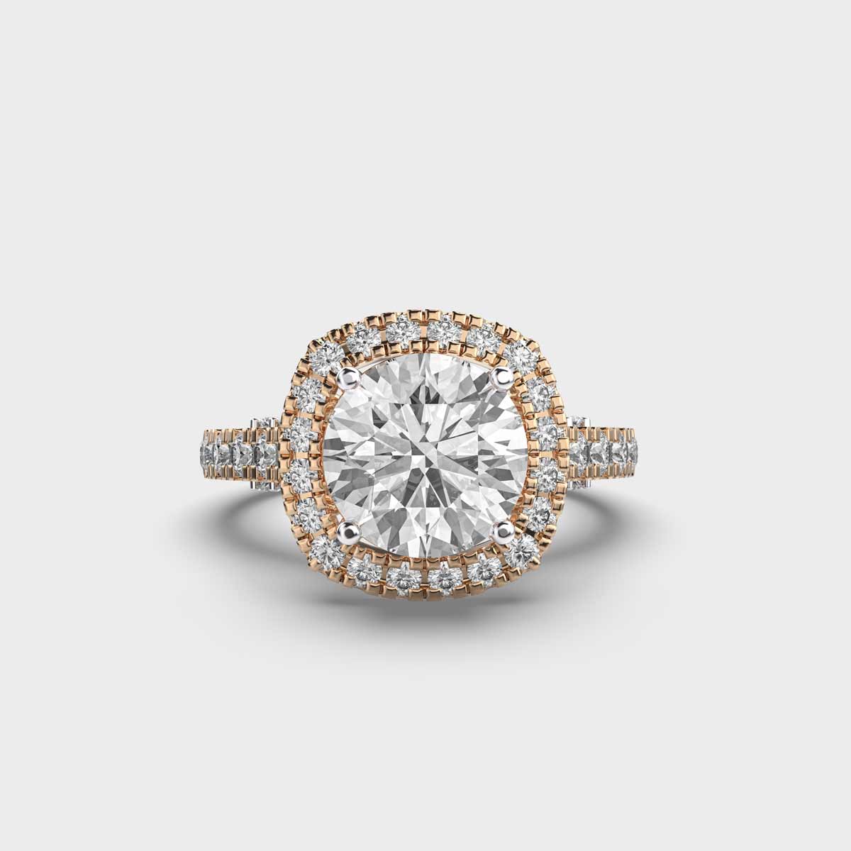 1 Carat Solitaire with Edgy Halo Ring