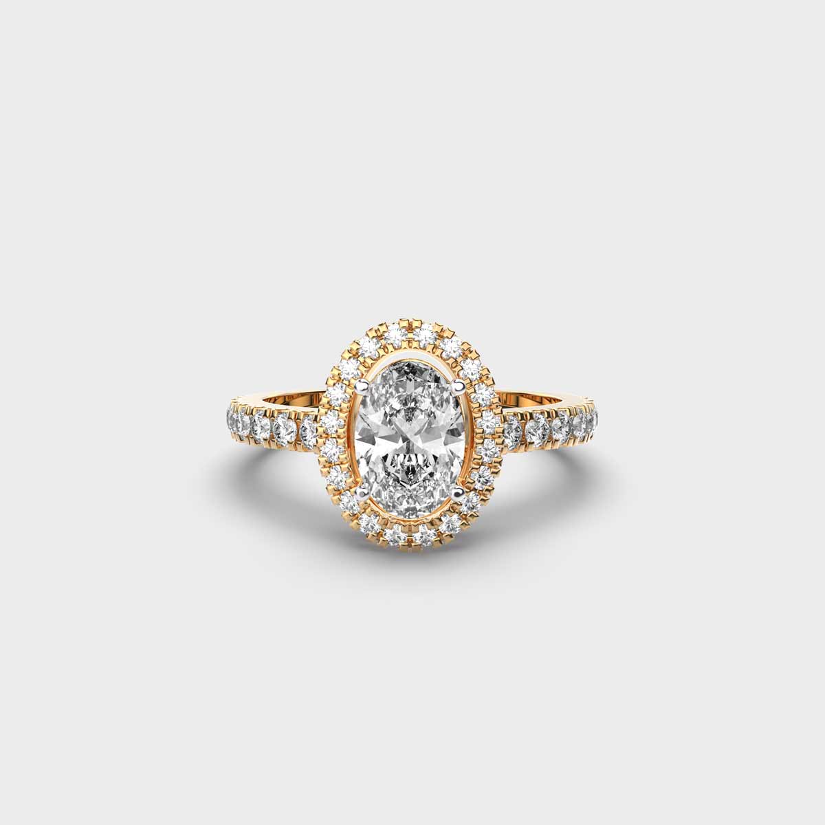 70 Cent Oval with Halo Ring