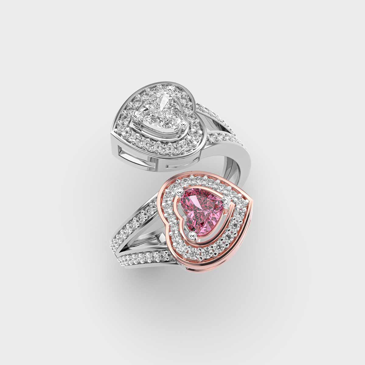 Intertwined Hearts Diamond Ring