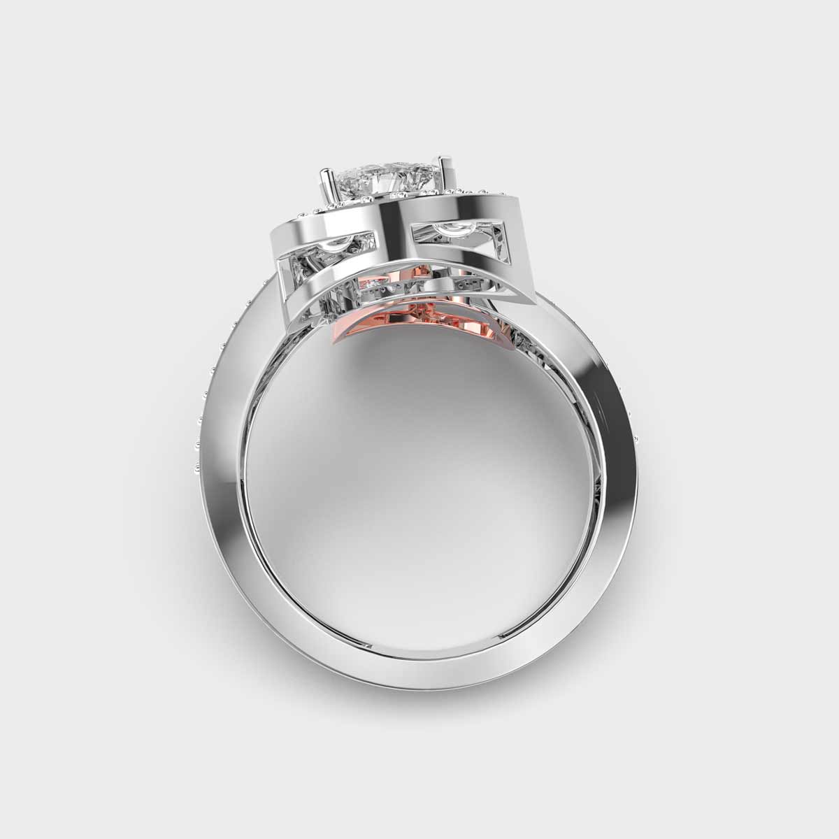 Intertwined Hearts Diamond Ring