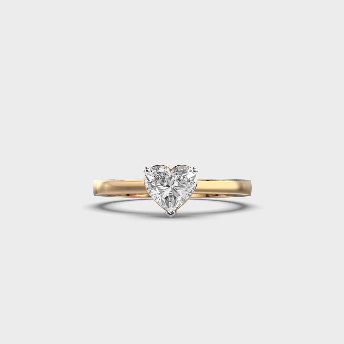 50 Cent Heart Solitaire Ring