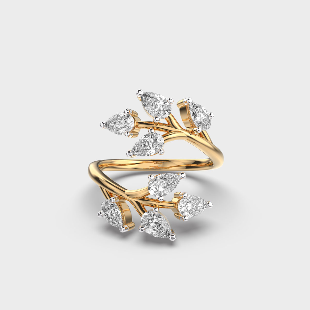 Entwining Frond Diamond Ring