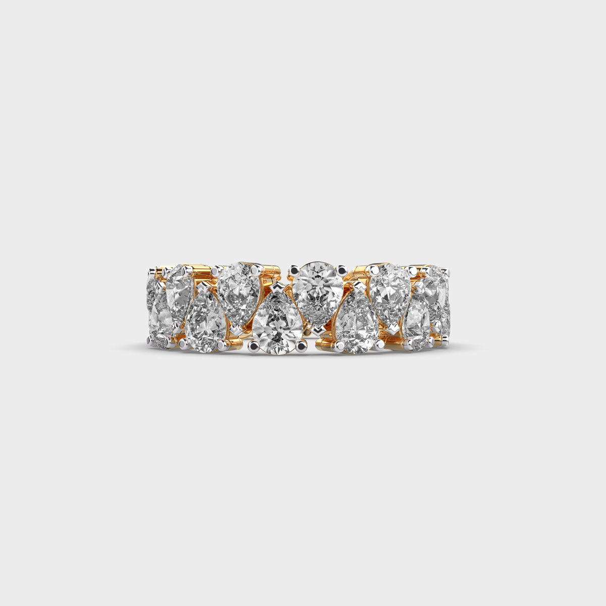 Clustered Band Diamond Ring