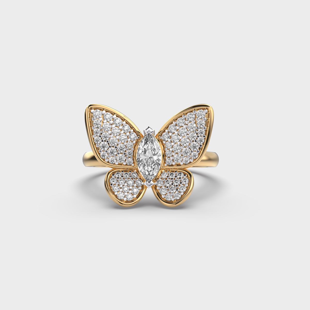 Classic Butterfly Diamond Ring