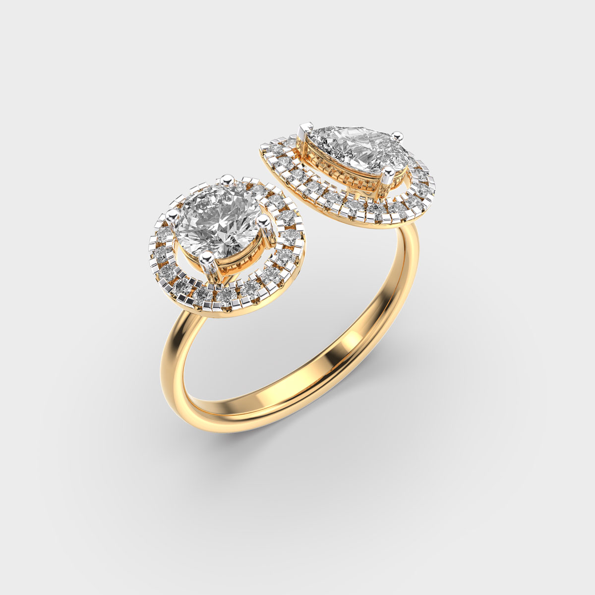 Duet Symphony Open Diamond Ring