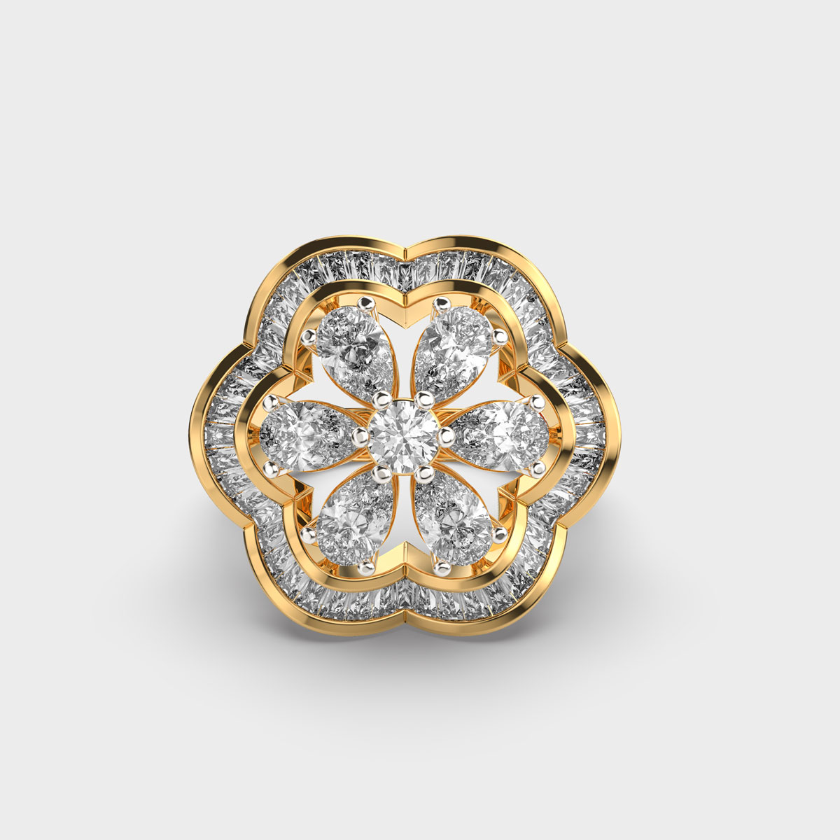 Floral Swag Diamond Ring