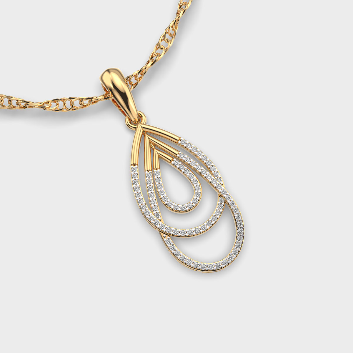 Sleek Statement Diamond Pendant Without Chain Jewelbox