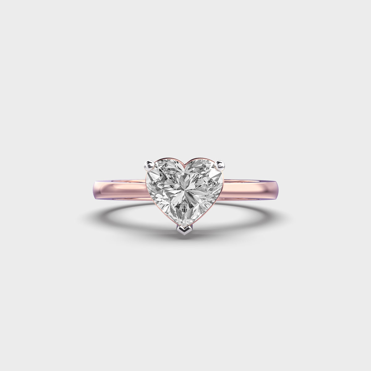 1 Carat Heart Solitaire Ring