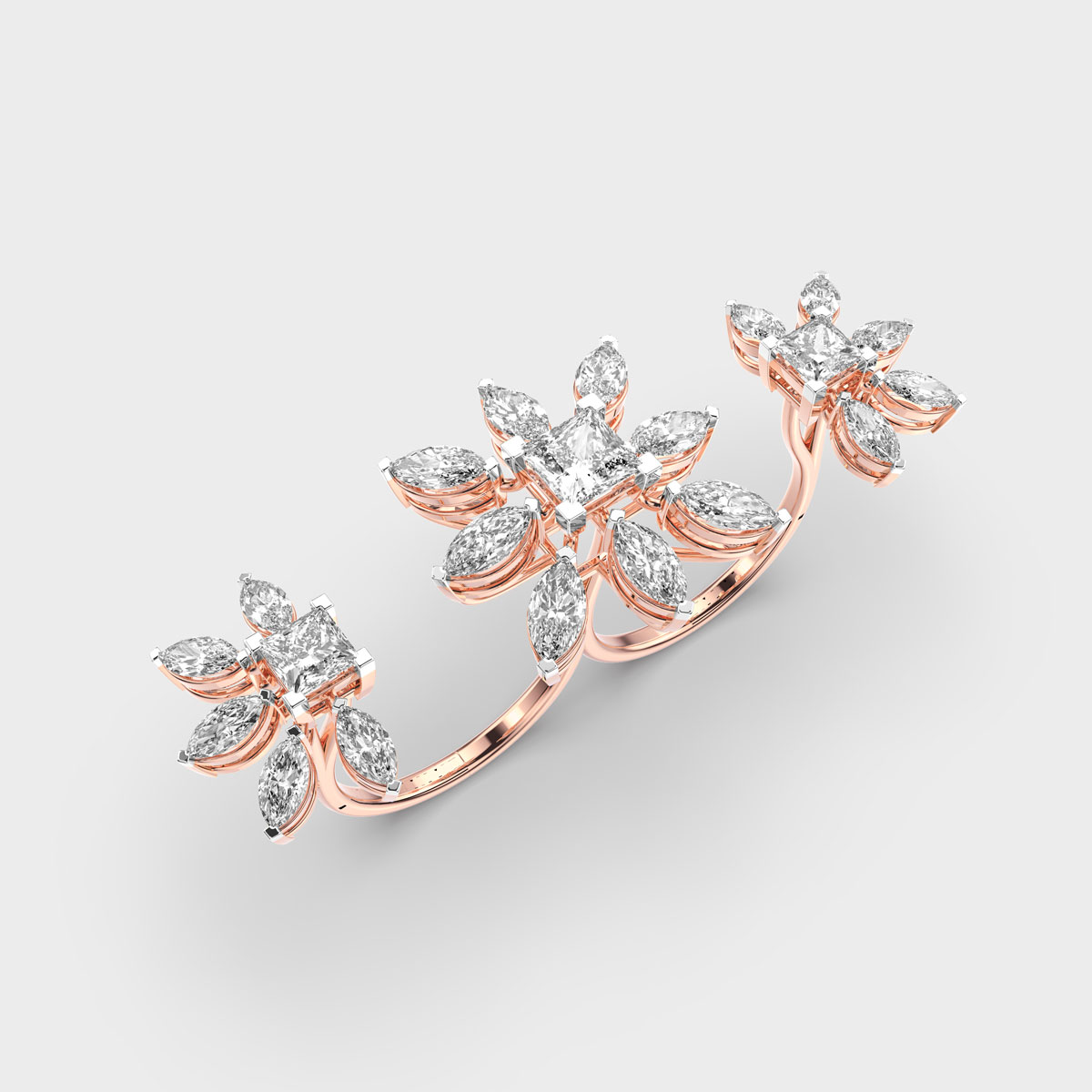 Floral Trio Diamond Ring
