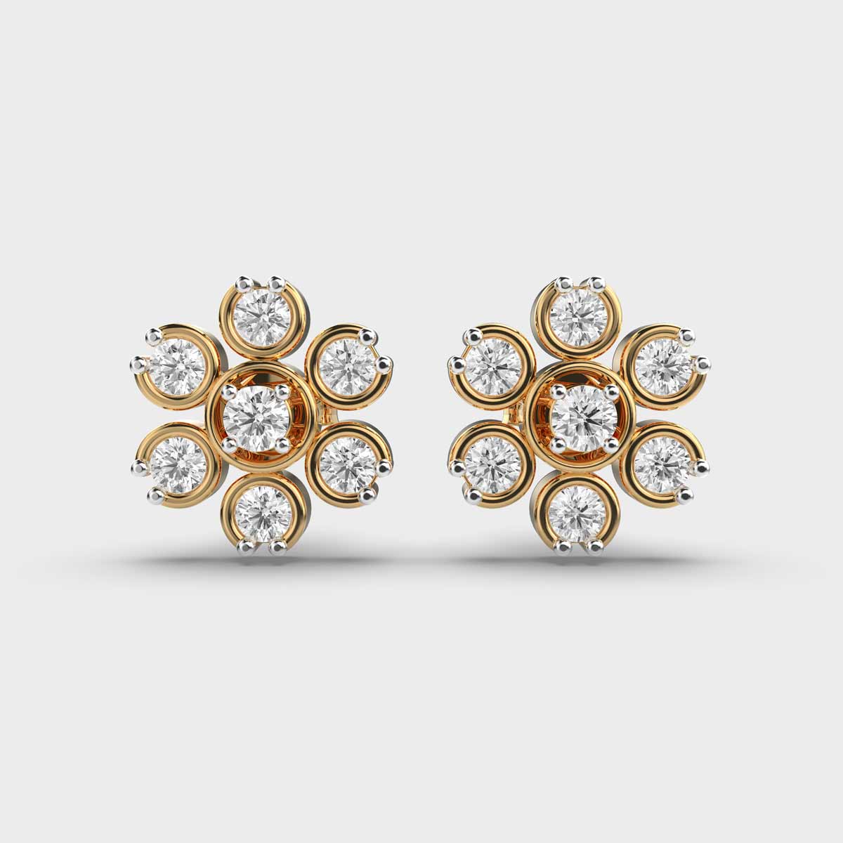 Fabulous Flower Diamond Studs