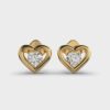 Solitaire in Heart Kids Diamond Studs