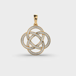 Twirling Circle Diamond Pendant (Without Chain)