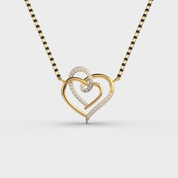 Connected Hearts Diamond Mangalsutra (Without Chain)