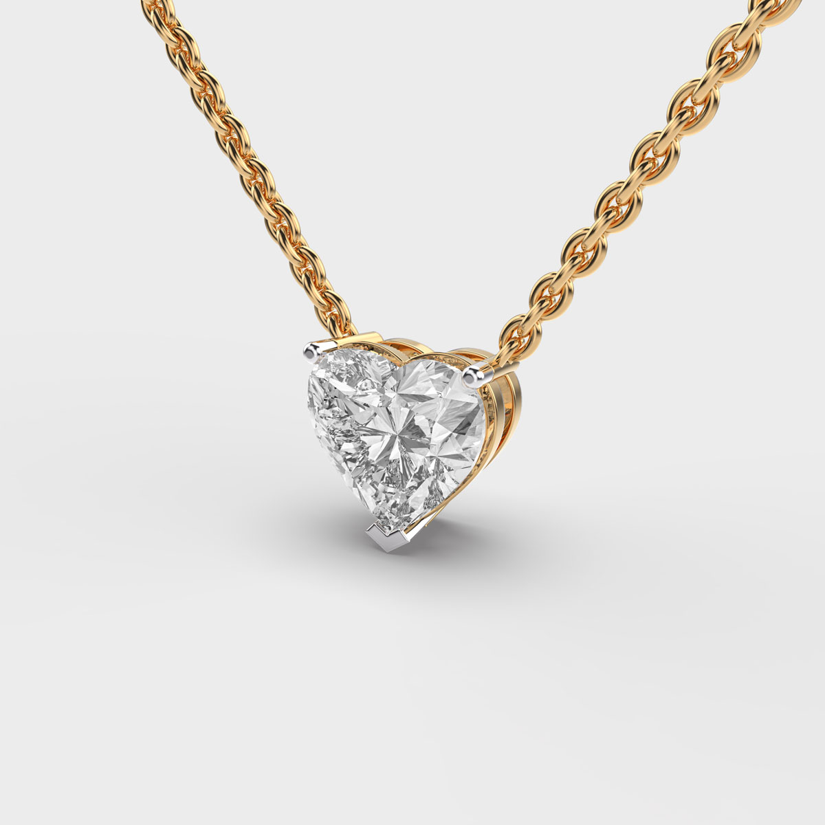 3 Carat Classic Heart Solitaire Pendant(Without Chain)