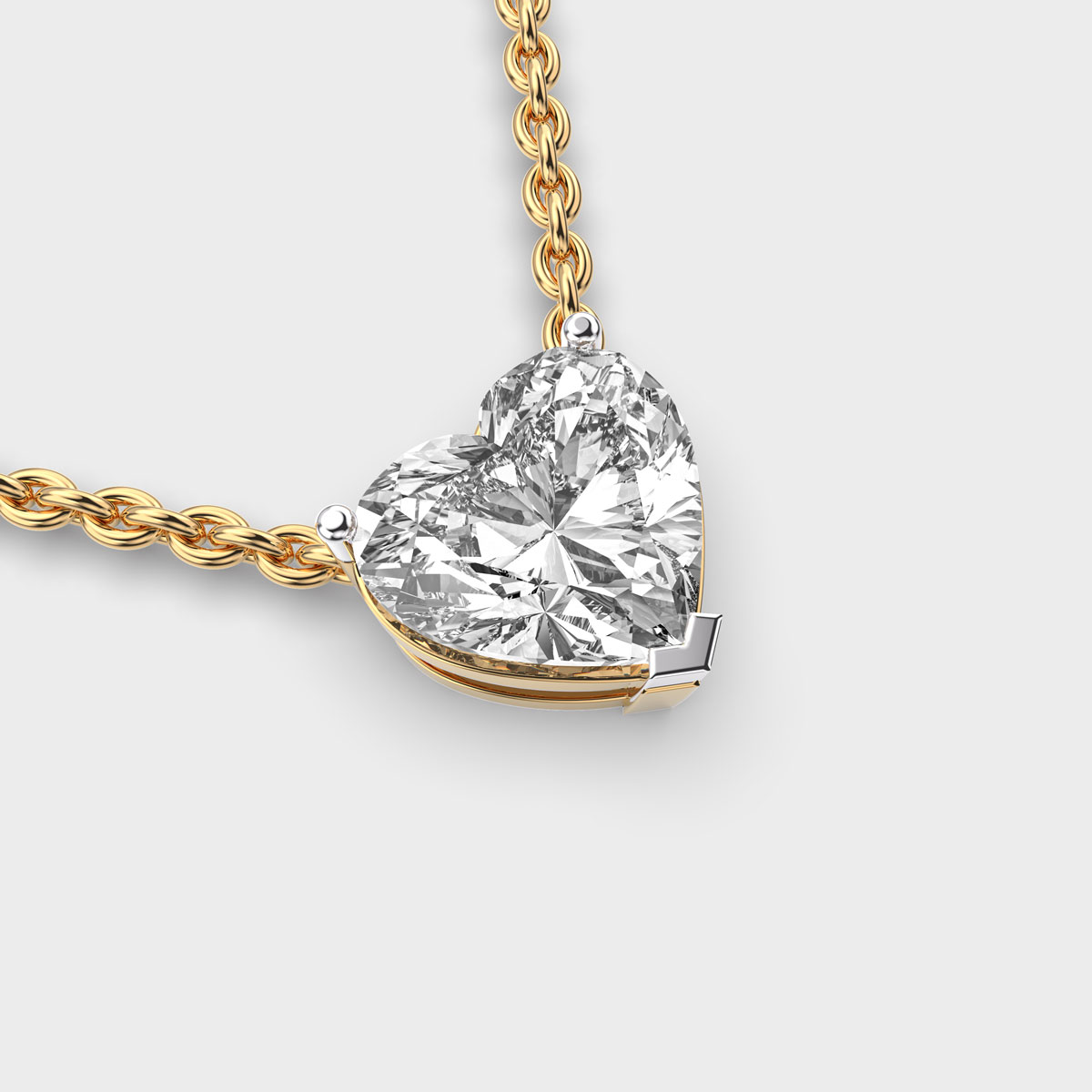 3 Carat Classic Heart Solitaire Pendant(Without Chain)