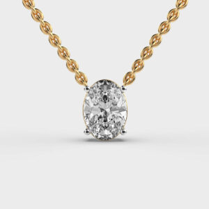 2 Carat Classic Oval Solitaire Pendant(Without Chain)