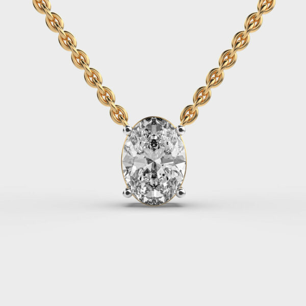 2 Carat Classic Oval Solitaire Pendant(Without Chain)