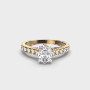 40 Cent Oval Solitaire with Diamond Band