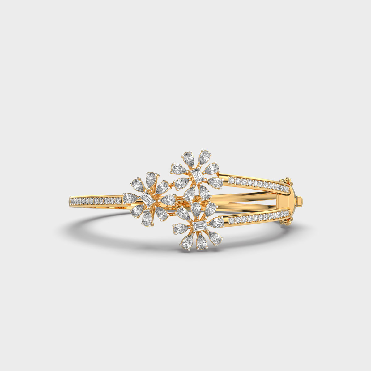 Triple Blossom Diamond Bangle