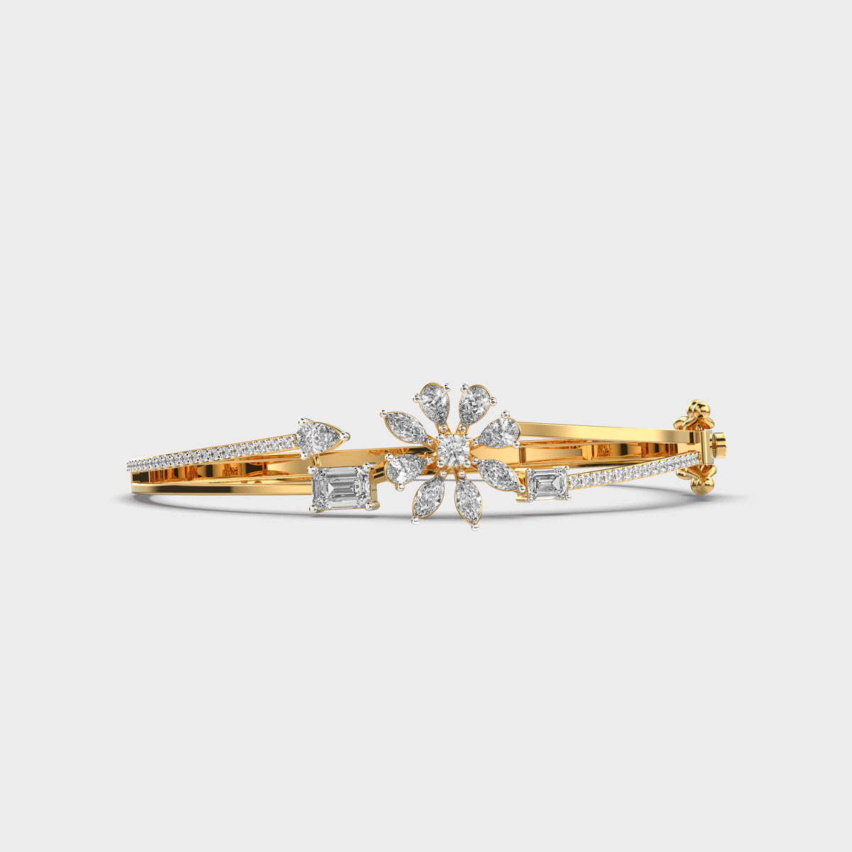 Floral Charm Diamond Bracelet