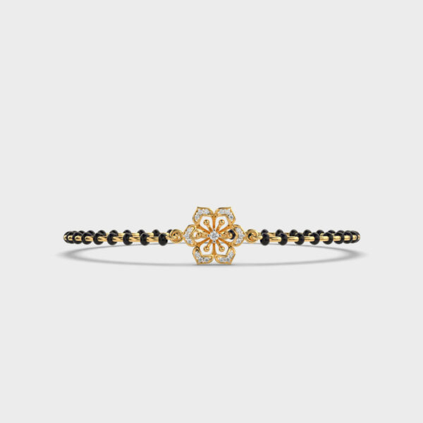 Floral Elegance Diamond Mangalsutra Bracelet