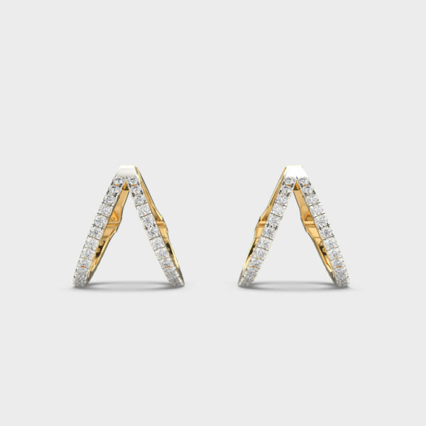 Charming Wishbone (V-shaped) Diamond Hoops