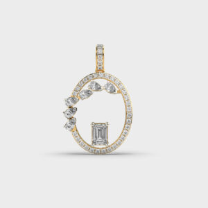 Modern Ovoid Diamond Pendant