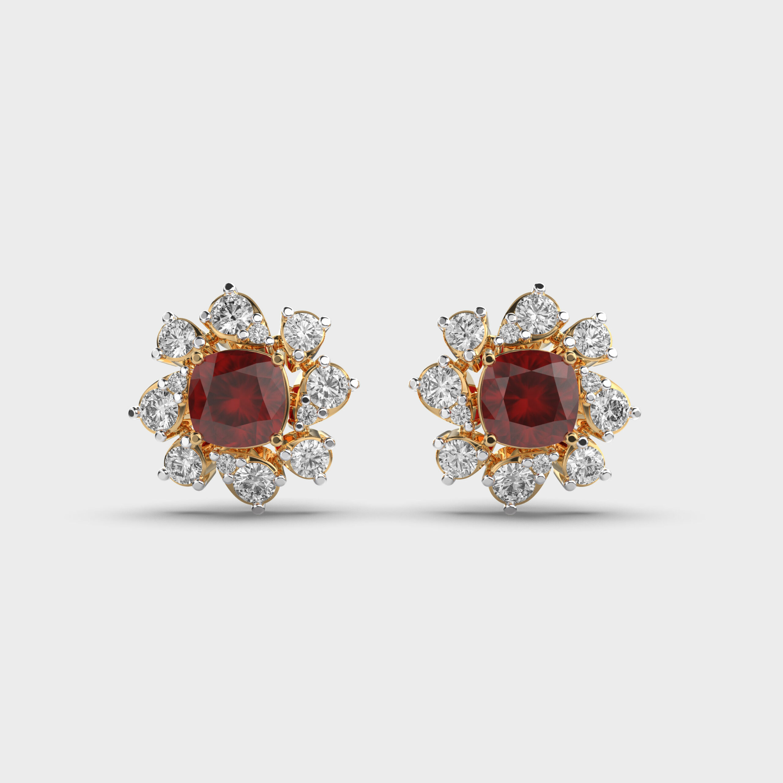 Flower Bud Diamond Studs