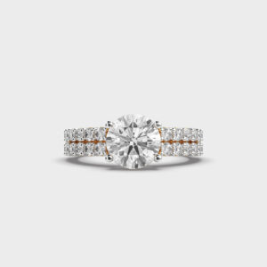 1.5 Carat Round Double Row Shared Ring