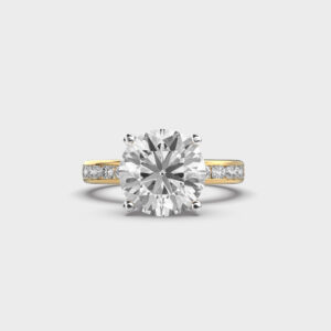 3 Carat Round Straight Channel Ring