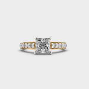 1 Carat Princess Mini Tapered Pave Ring