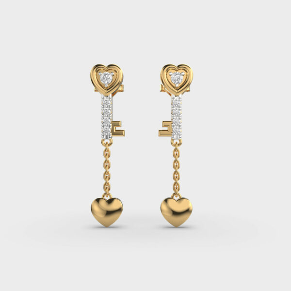 Dropping Hearts Diamond Earrings