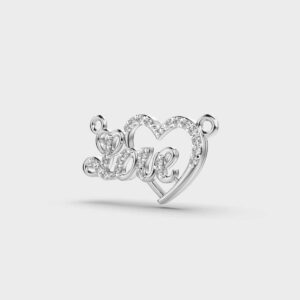 Love and Heart Diamond Pendant (Without Chain)