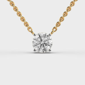 2 Carat Classic Round Solitaire Link Pendant(Without Chain)