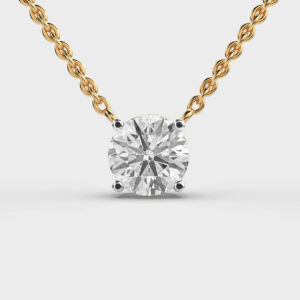 3 Carat Classic Round Solitaire Link Pendant(Without Chain)