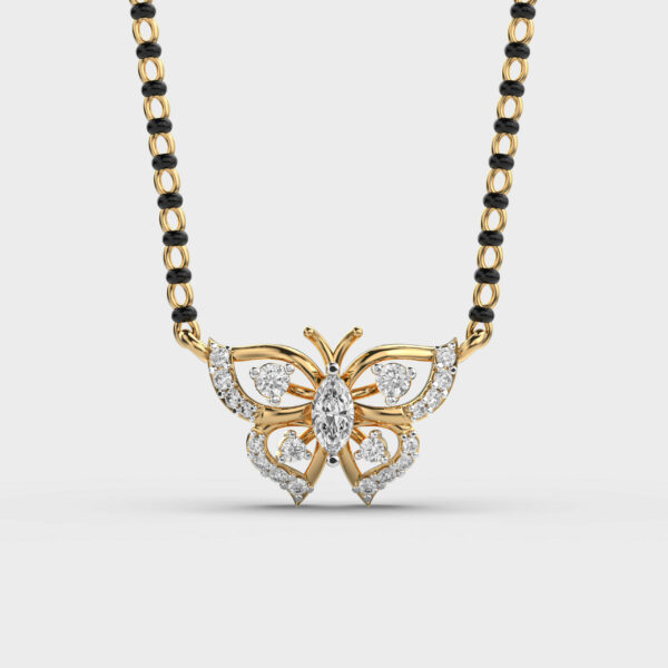 Charming Butterfly Diamond Mangalsutra(Without Chain)