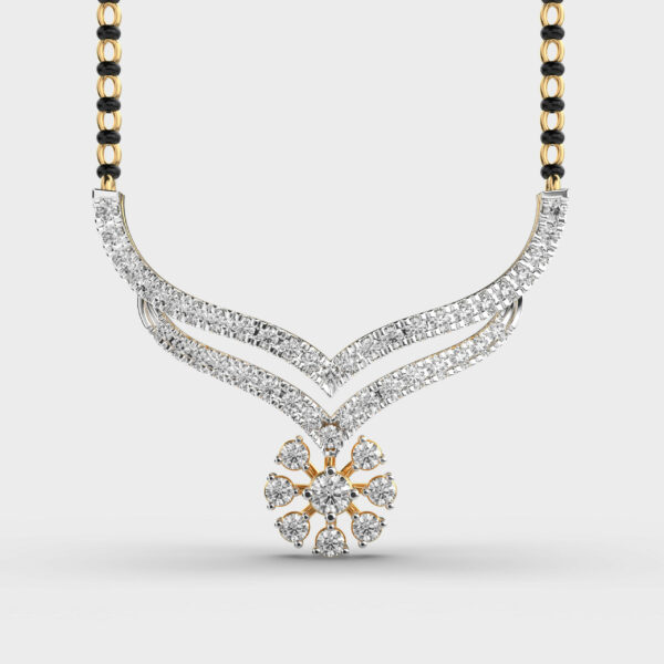 Firey Bloom Diamond Mangalsutra(Without Chain)