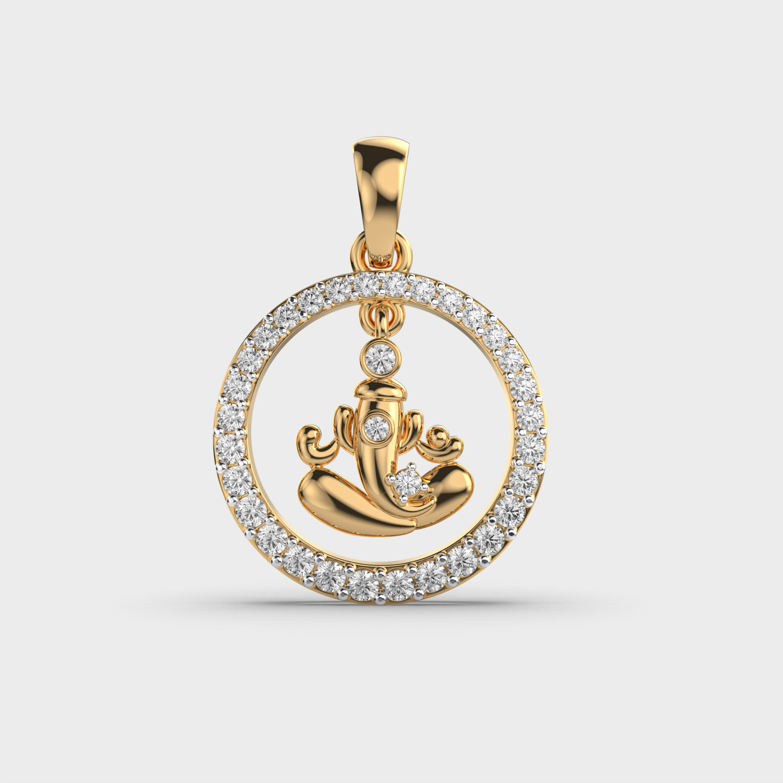 Buy Divine Ganesha Diamond Pendant At Jewelbox
