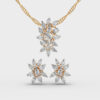 Foliage Diamond Pendant & Earring Set (Without Chain)