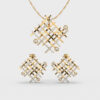 Merry Mesh Diamond Pendant & Earring Set (Without Chain)