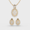 Enigmatic Luminance Diamond Pendant & Earring Set (Without Chain)