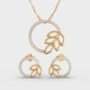 Alluring Autumn Diamond Pendant & Earring Set (Without Chain)